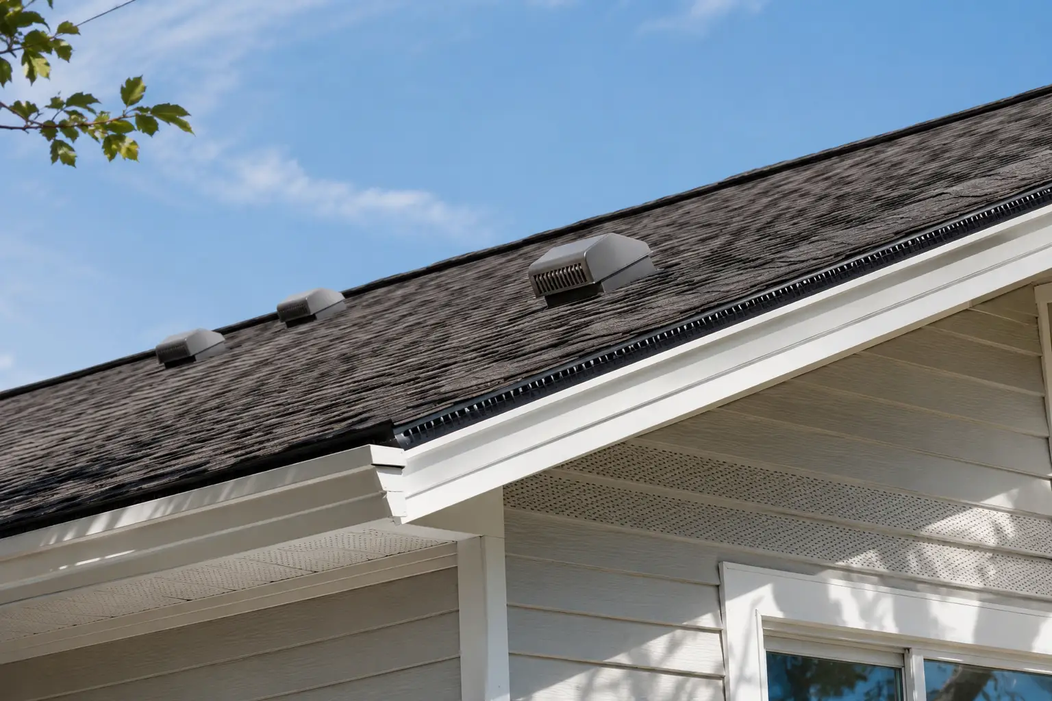 Roof ventilation and soffit detail on a home